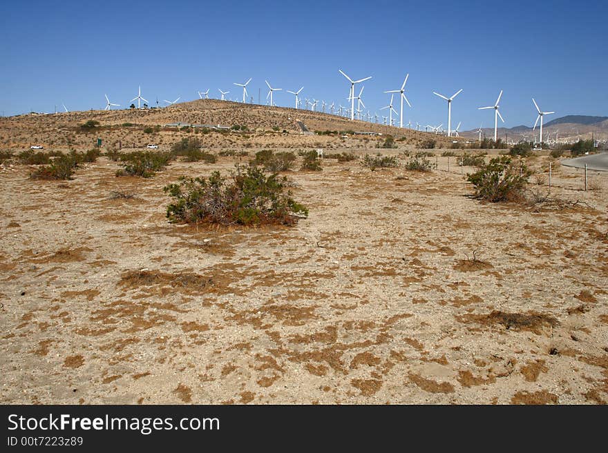 Wind fields in the desert of California. Wind fields in the desert of California