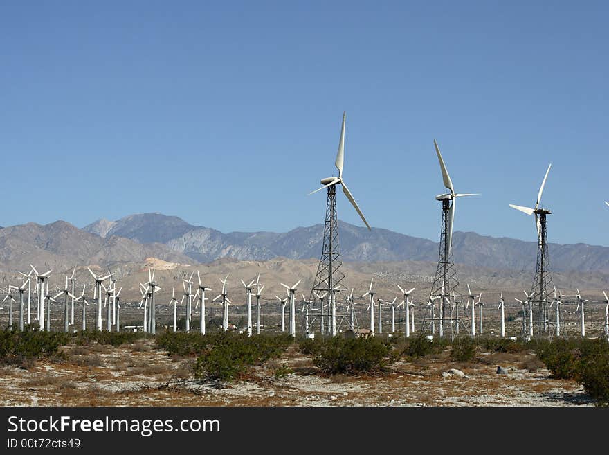 Wind fields in the desert of California. Wind fields in the desert of California