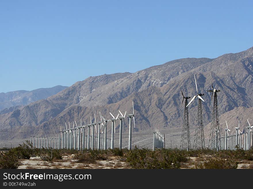 Wind fields in the desert of California. Wind fields in the desert of California