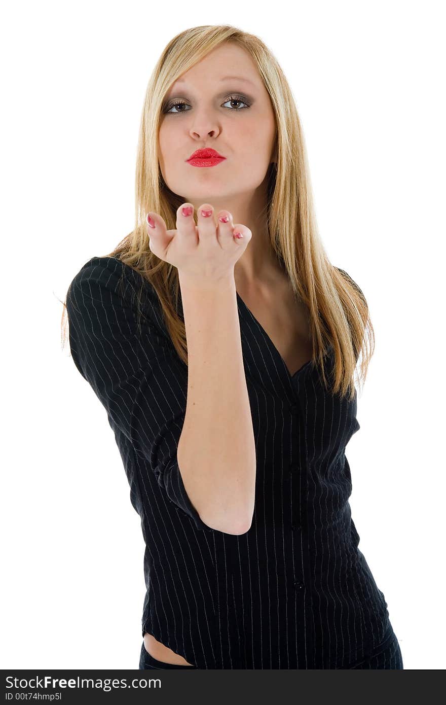 Business woman on white background