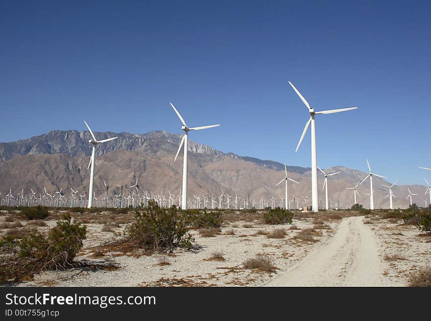 Wind fields in the desert of California. Wind fields in the desert of California