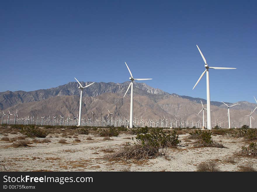 Wind fields in the desert of California. Wind fields in the desert of California