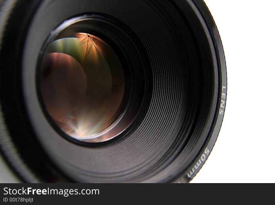 Lens, with refracted light and rainbow colors