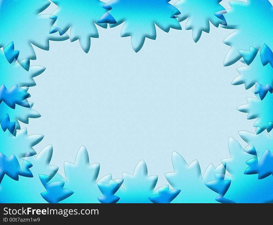 A colorful background with 3d leaves as frame. A colorful background with 3d leaves as frame