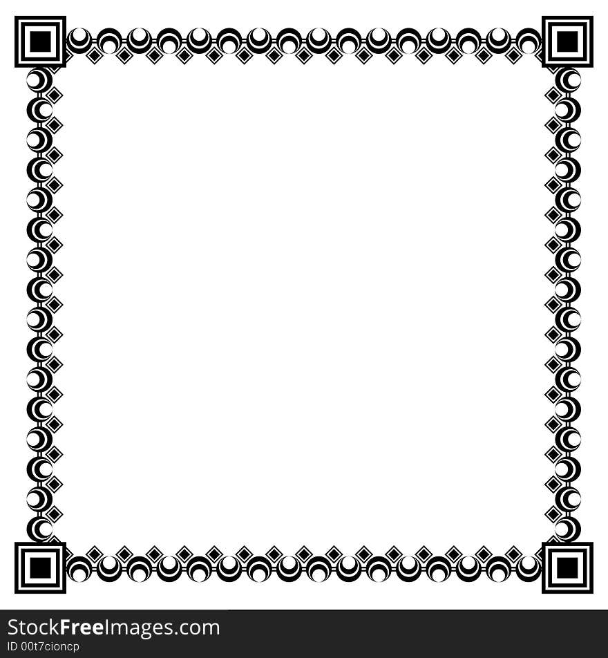 Geometrical black framework on a white background