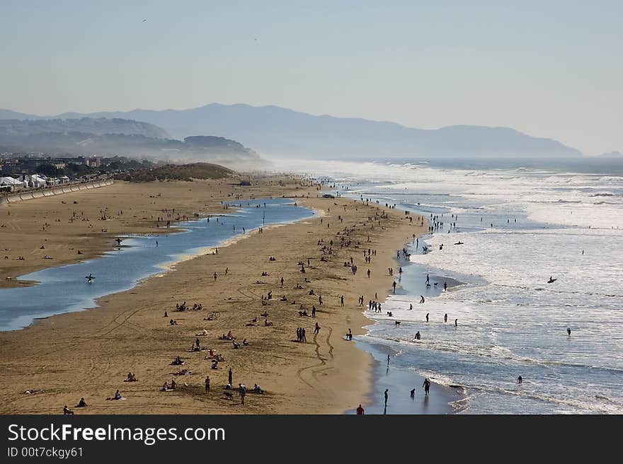 Hazy beach