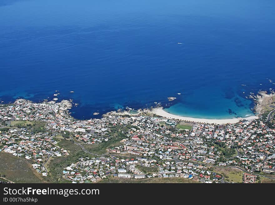 Top view over an south african city. Top view over an south african city