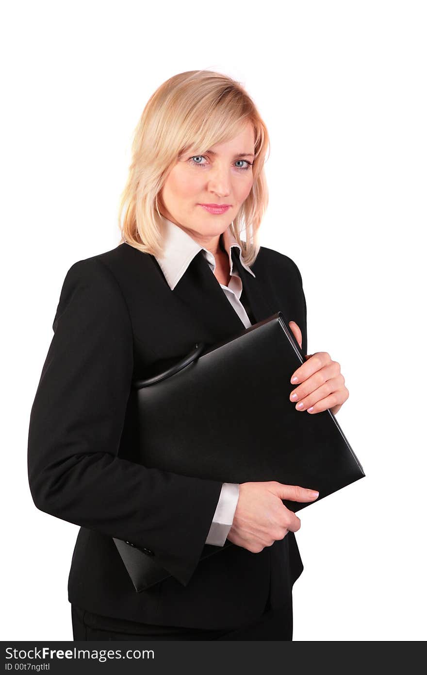 Middleaged Businesswoman With Black Folder