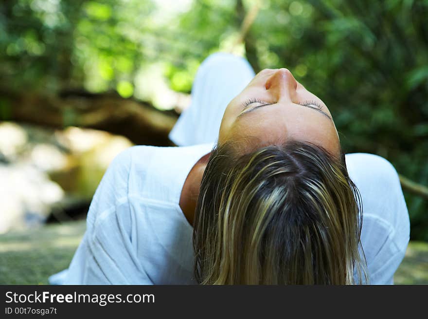 Portrait of fresh and beautiful human in summer environment. Portrait of fresh and beautiful human in summer environment