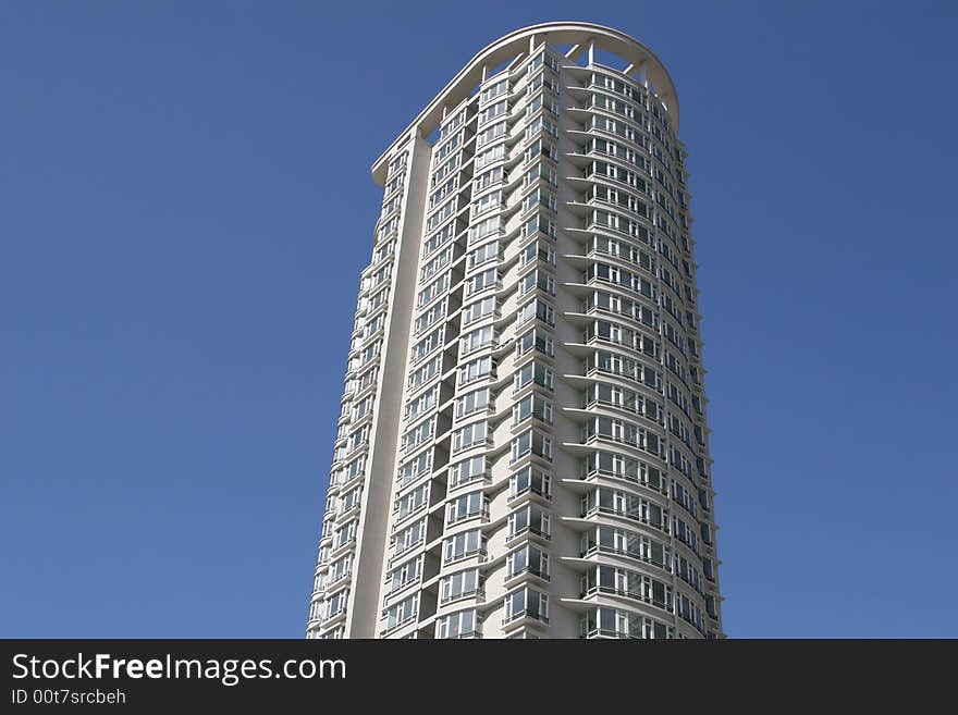 Modern apartment building against blue sky in Shenyang city China. Modern apartment building against blue sky in Shenyang city China