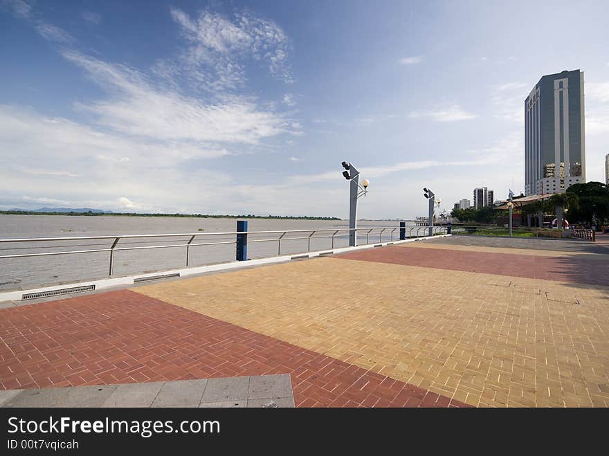 Seaside malecon 2000 park and pedestrian walkway guayaquil eduador south america. Seaside malecon 2000 park and pedestrian walkway guayaquil eduador south america