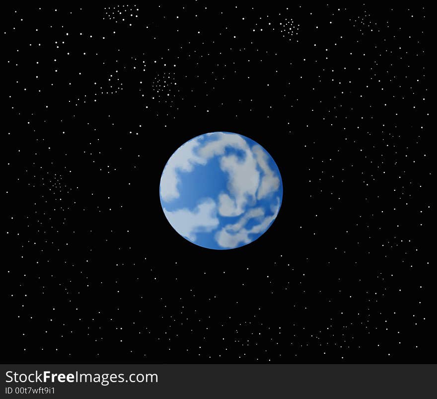 Beautiful illustration - blue planet in space. Beautiful illustration - blue planet in space