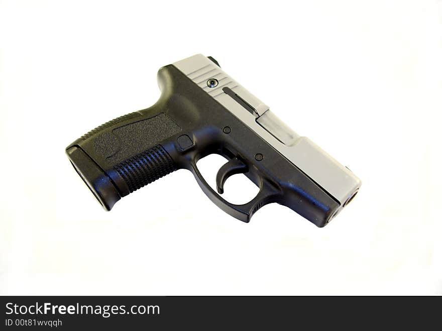 Semi Auto Pistol ob a white background. Semi Auto Pistol ob a white background