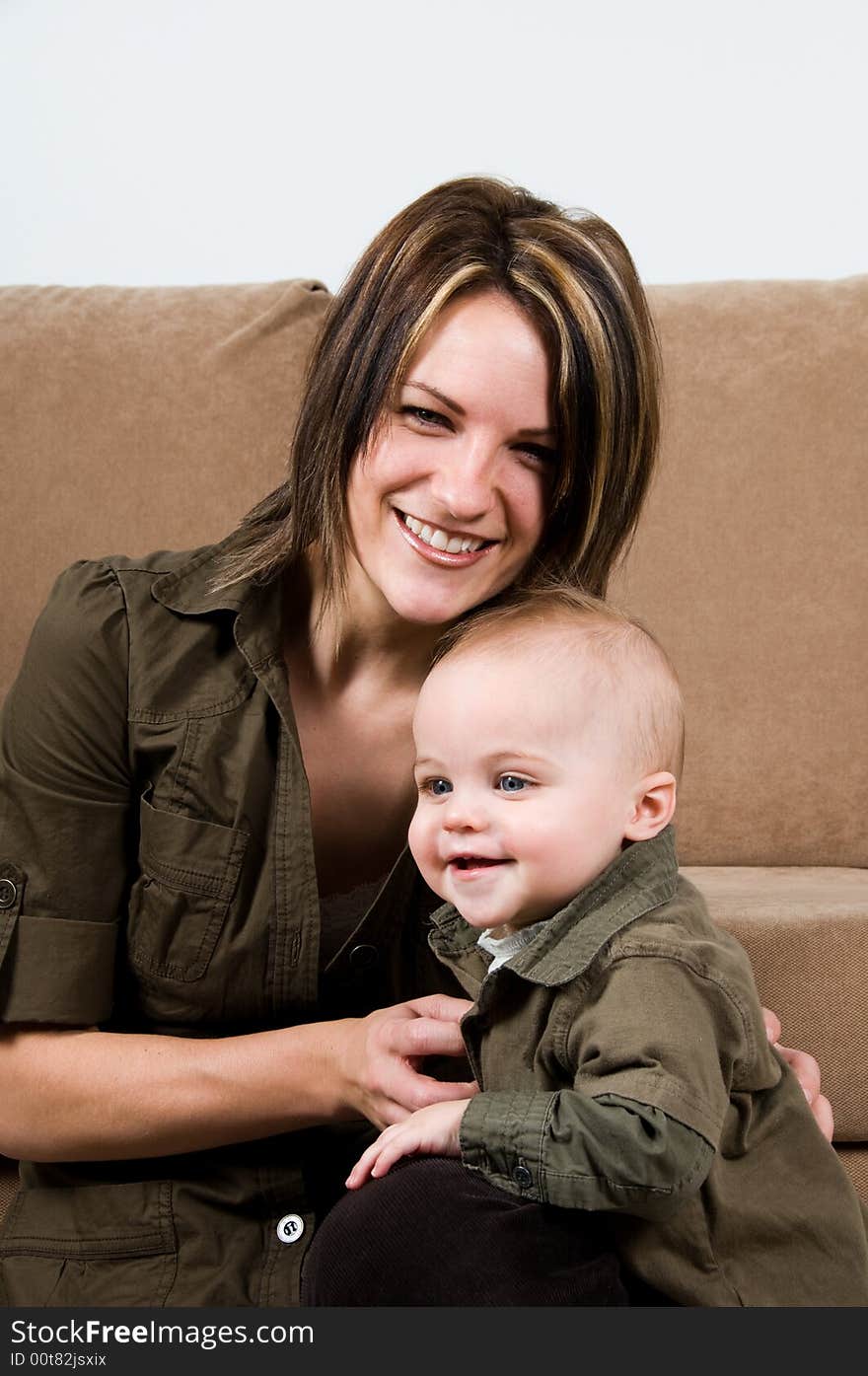 Mom happy with their baby boy blue eyes. Mom happy with their baby boy blue eyes