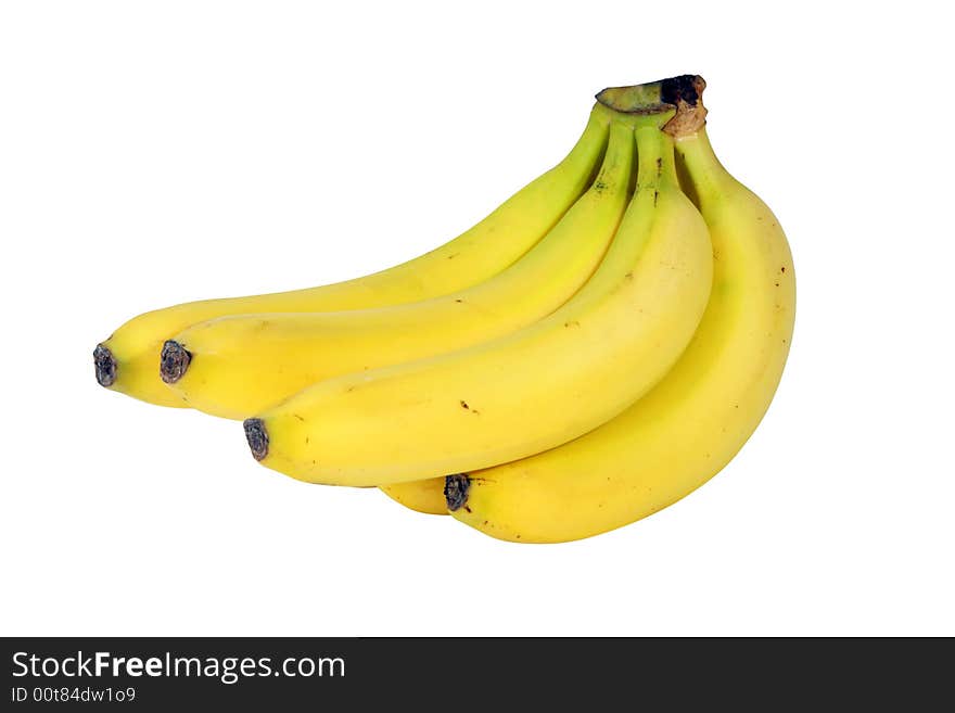 Bananas yellow isolated on a white background