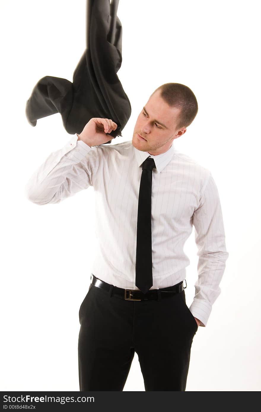 Portrait of a young businessman on white background. Portrait of a young businessman on white background