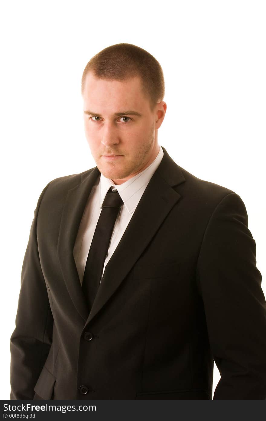 Portrait of a young businessman on white background. Portrait of a young businessman on white background