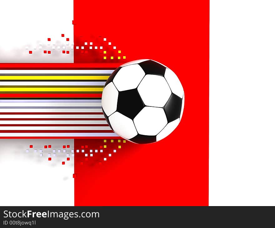 Soccer ball on background 3d image