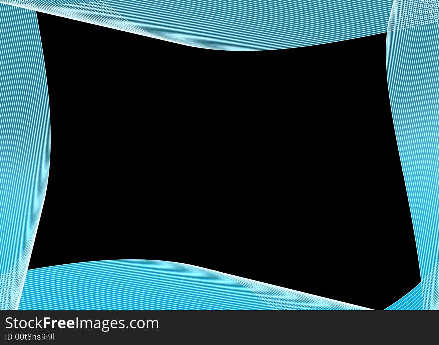 Illustrated abstract frame in black background