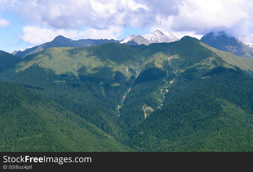 Snows at mountain tops