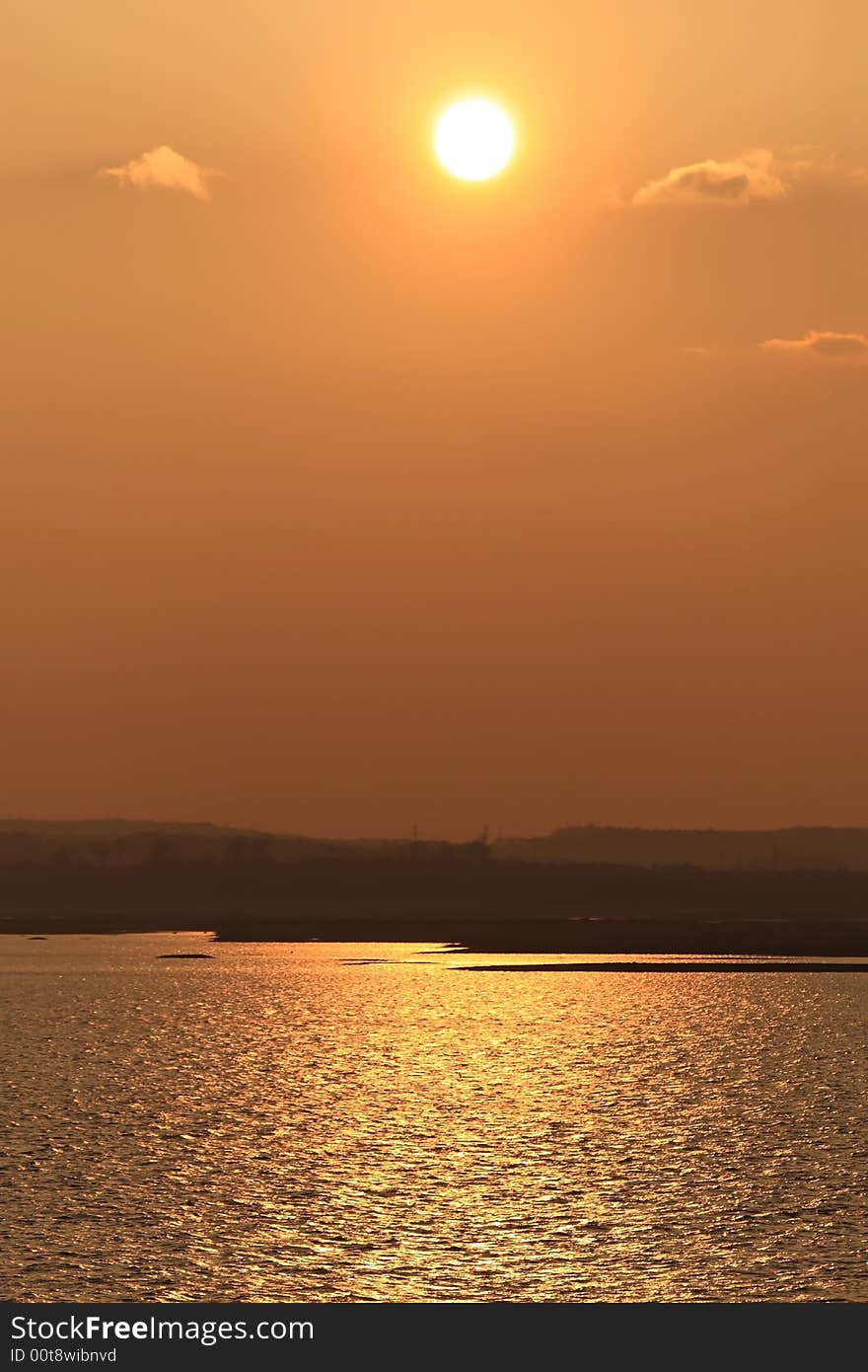 Beautiful sunset in Mietkowo, Poland