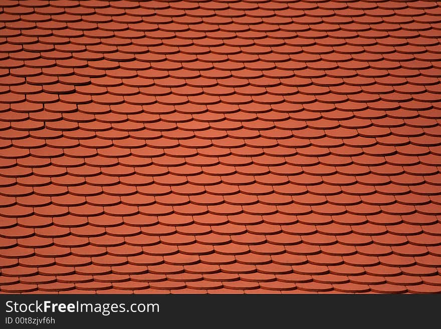 Red tiles on a roof. Red tiles on a roof