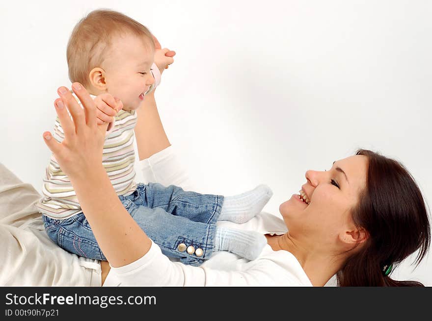 Happy family on white background. Happy family on white background