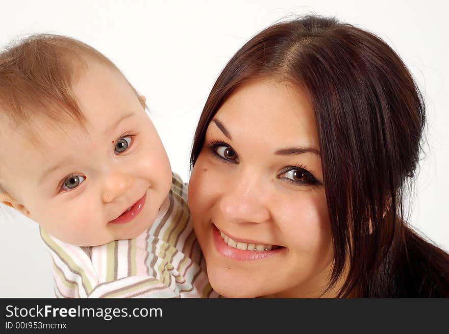 Happy mother with baby girl