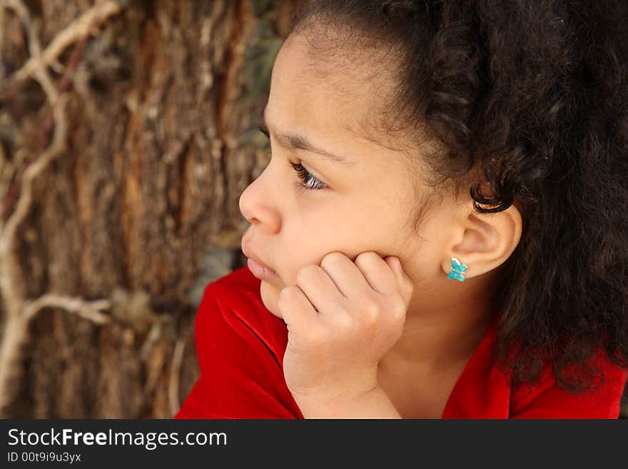 Young beautiful multiracial girl with afro hairstyle. Young beautiful multiracial girl with afro hairstyle