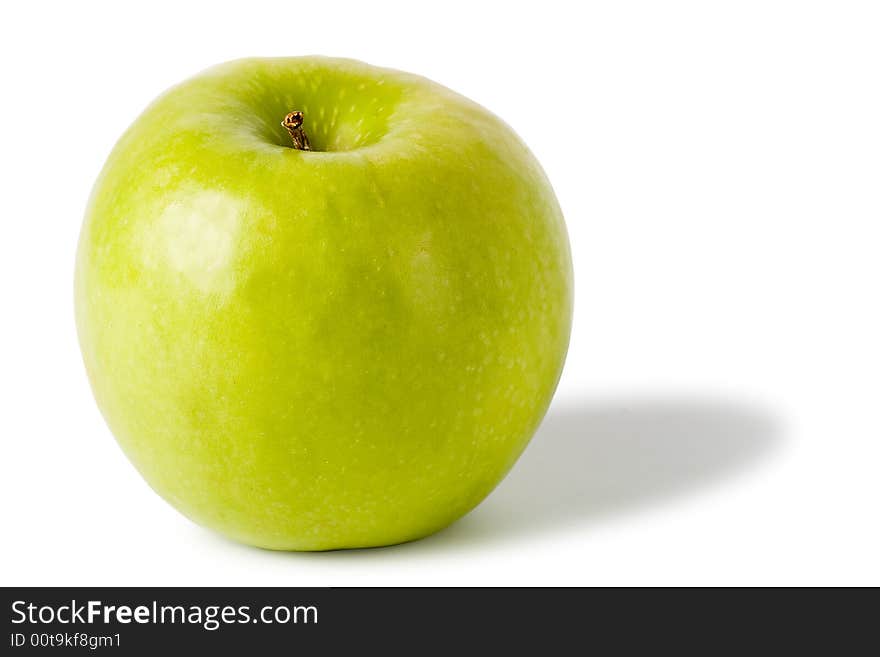 Closeup isolated onr green apple with white background. Closeup isolated onr green apple with white background