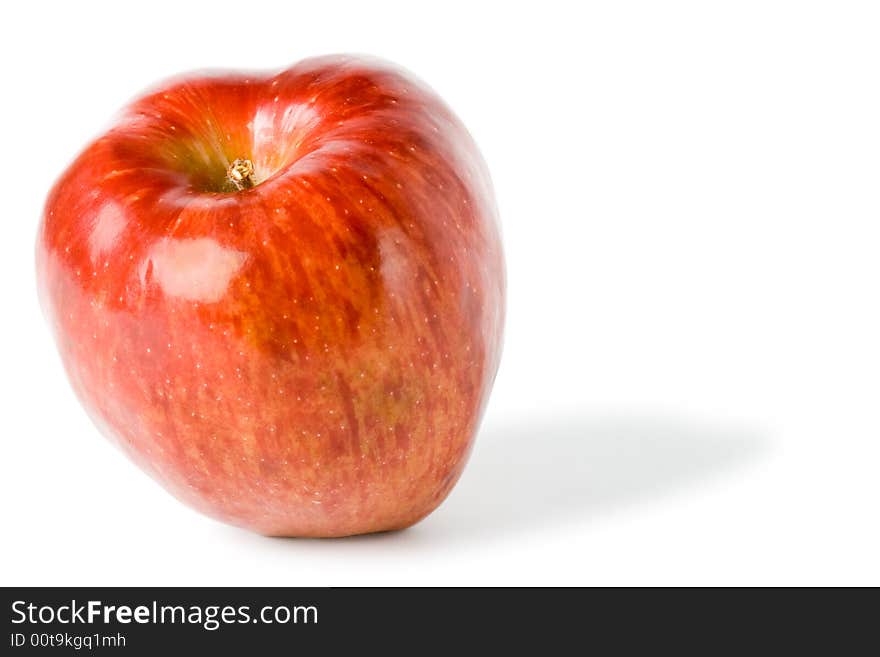 One red apple isolated on the white background