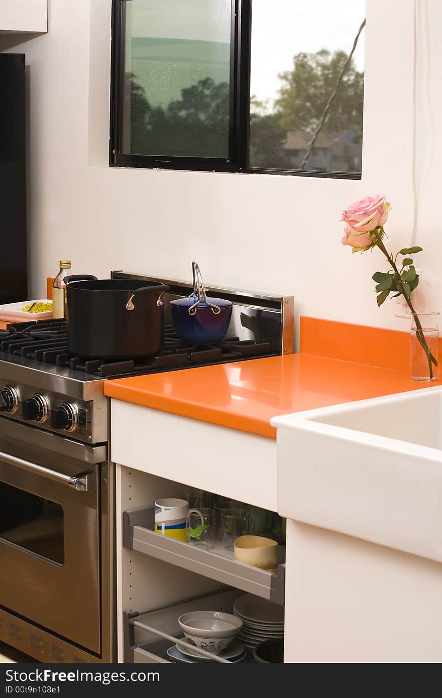 Kitchen Counter And Stove