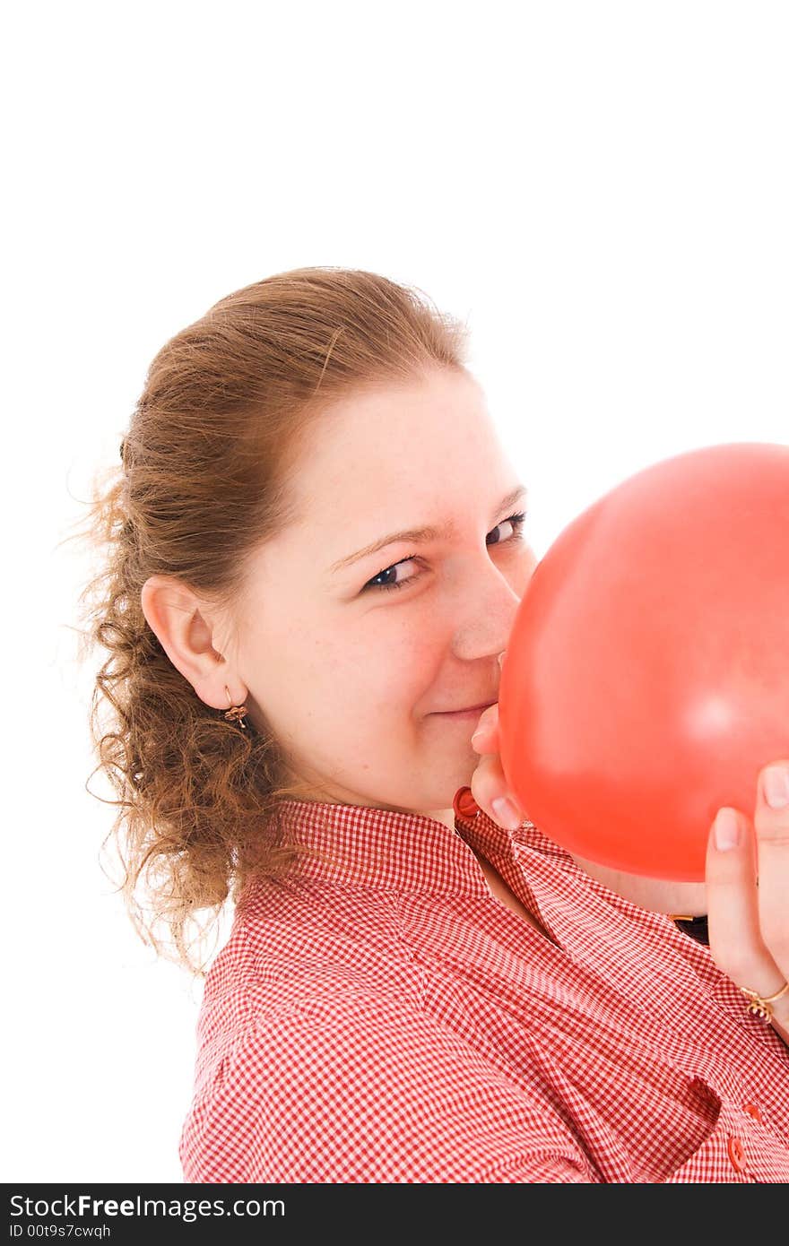 The Young Girl With The Balloon Isolated