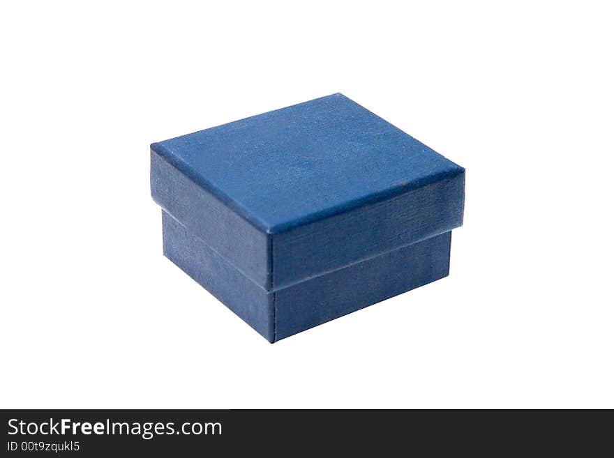 Blue celebratory gift box isolated