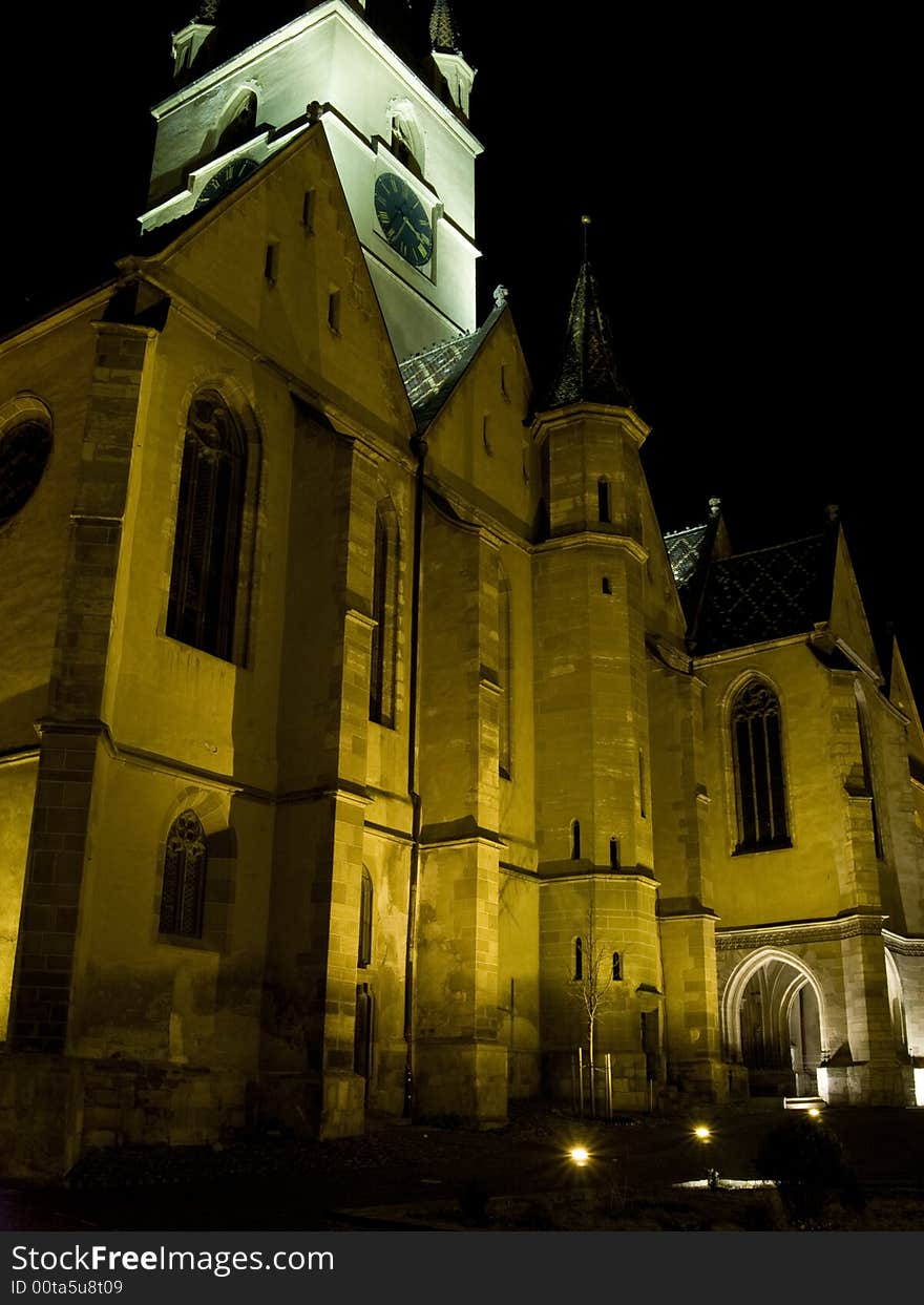 Center of sibiu plaza in night time