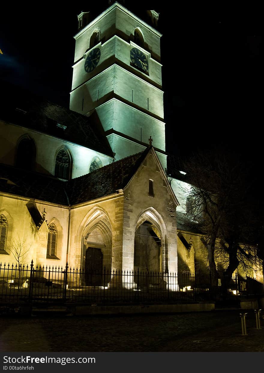 Center of sibiu plaza in night time