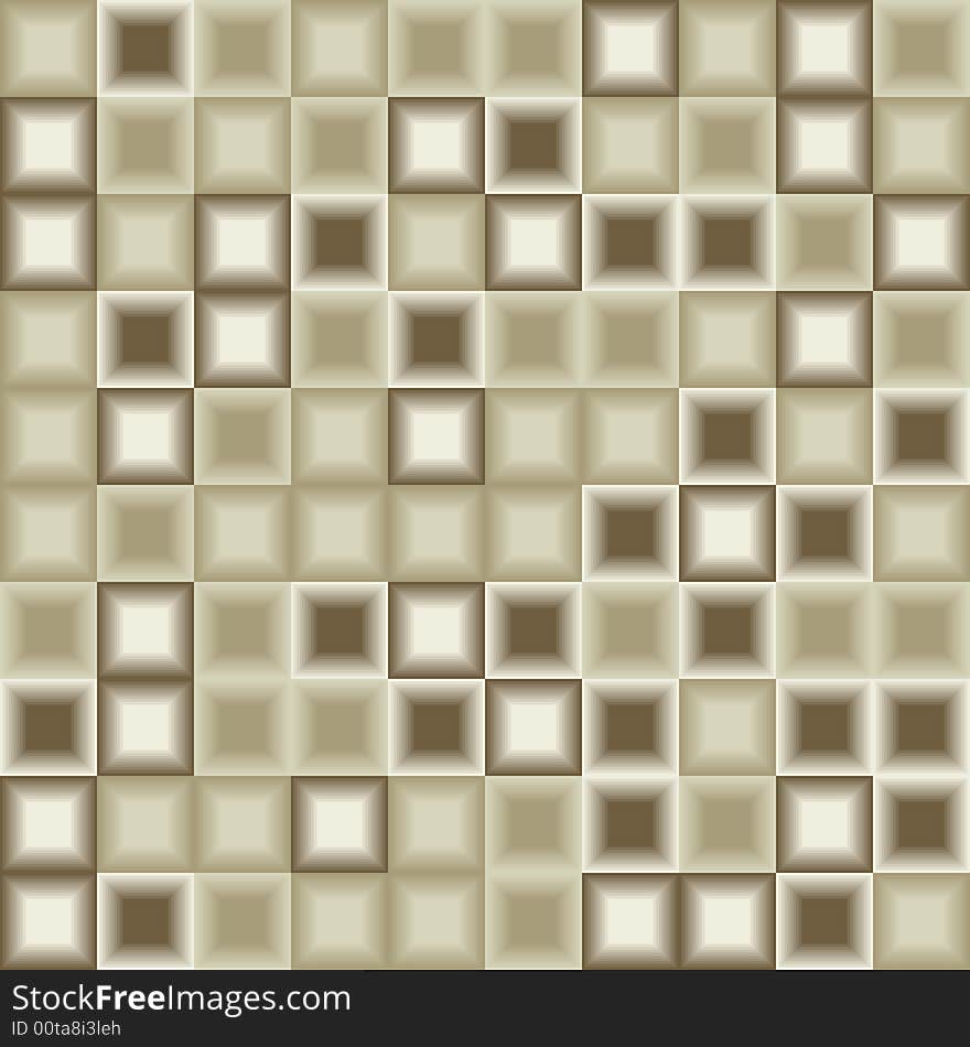 Brown 3d tiles - seamless vector pattern. Brown 3d tiles - seamless vector pattern