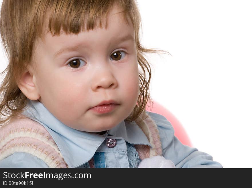 Close-up portrait of adorable baby girl