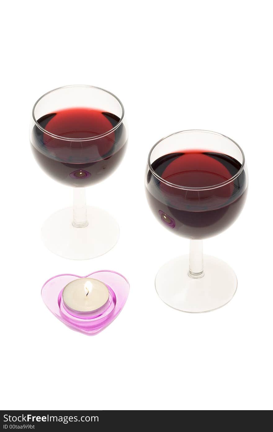 Two Wine-glasses And Candle