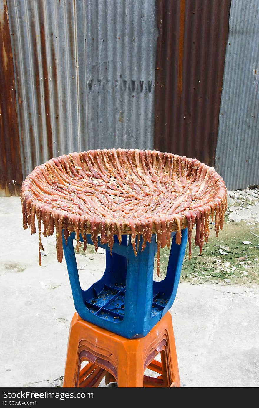 Meat Being Dried Up