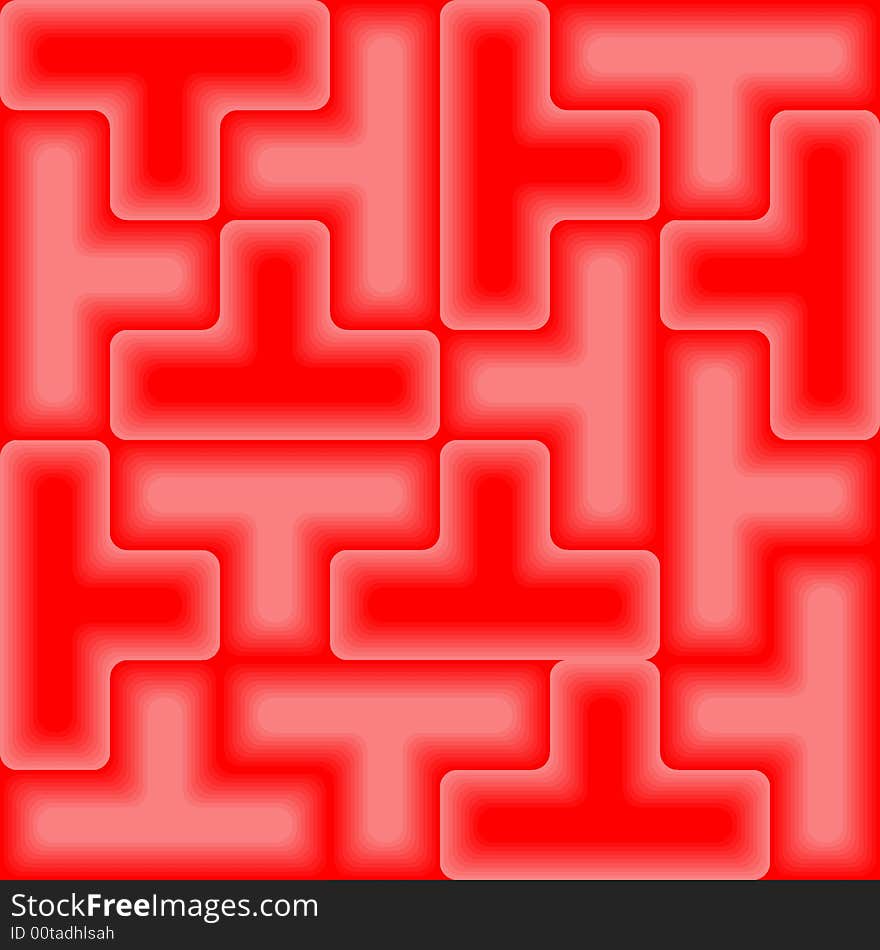 Red 3d tiles - seamless vector pattern. Red 3d tiles - seamless vector pattern