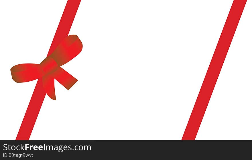 Flayer with red ribbon, vector illustration