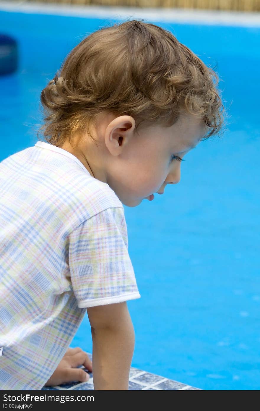 Curly Boy At A Pool (05)