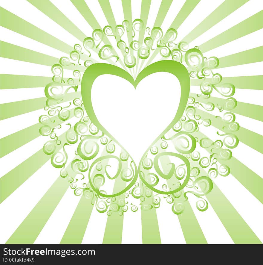 Vector illustration shining heart in diffrent kind of design