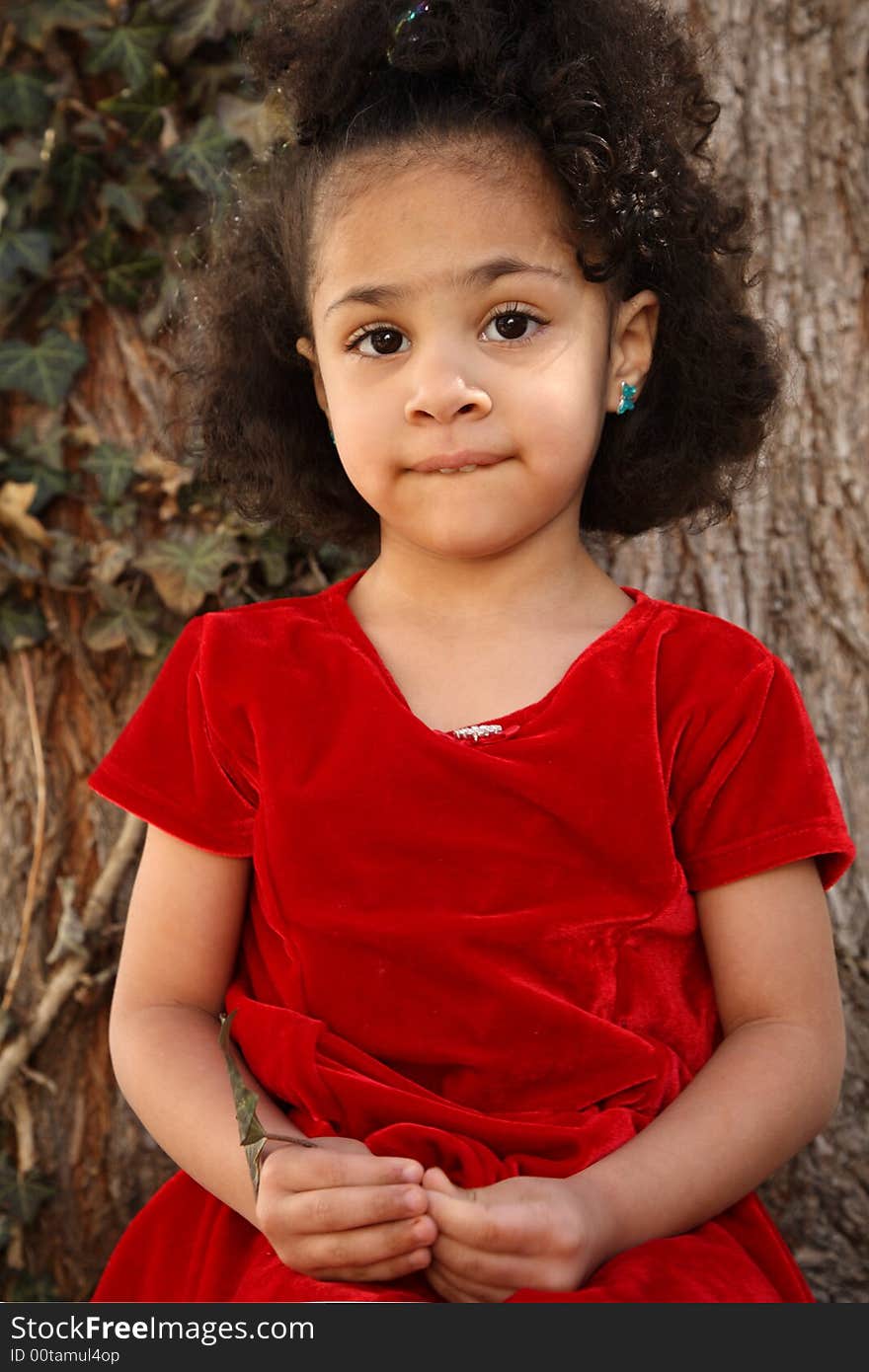 Young beautiful multiracial girl with afro hairstyle. Young beautiful multiracial girl with afro hairstyle