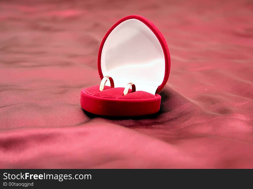 Wedding rings in the red box