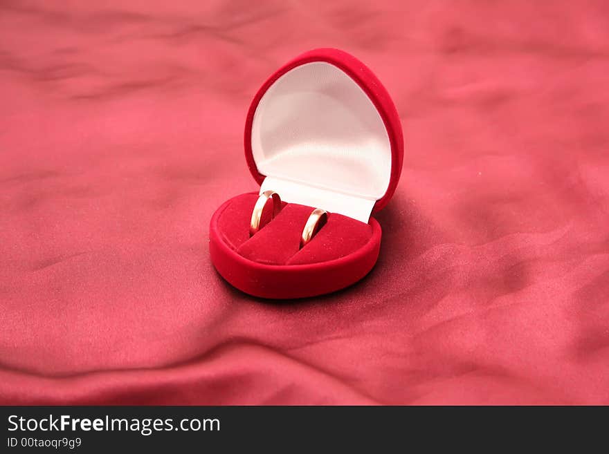 Wedding rings in the red box