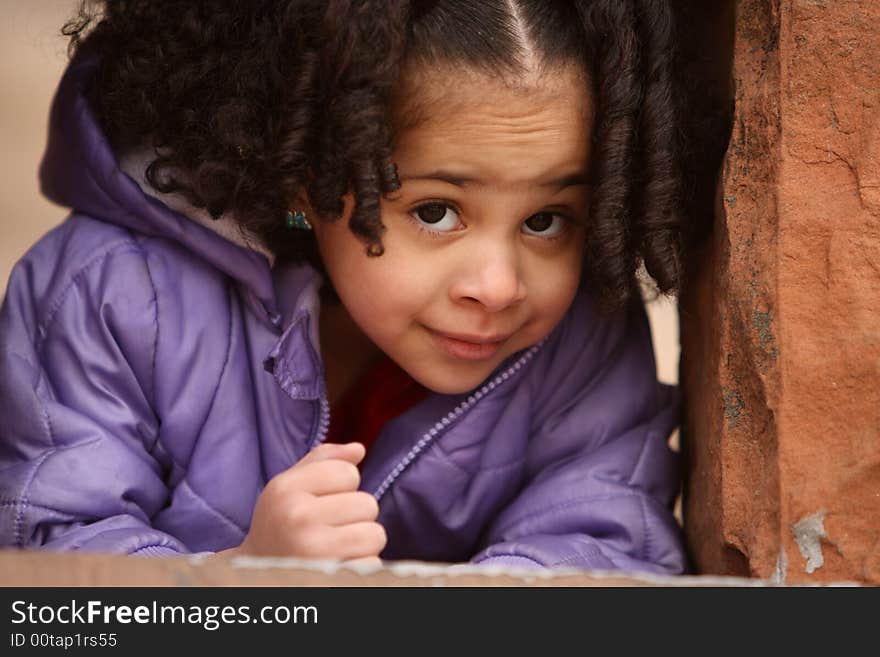 Young beautiful multiracial girl with afro hairstyle. Young beautiful multiracial girl with afro hairstyle