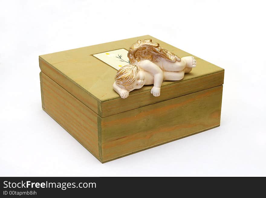 Angel with casket, christmas decoration. Angel with casket, christmas decoration.