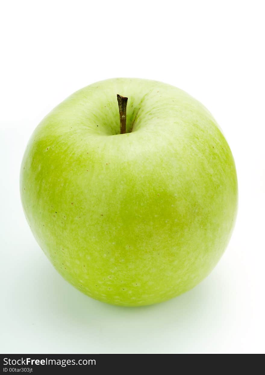 Green apple on a white background